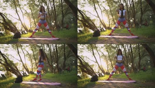 健身女士准备练瑜伽高清在线视频素材下载