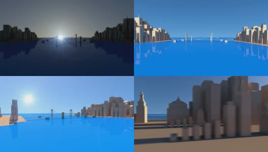3D城市的日出到中午高清在线视频素材下载