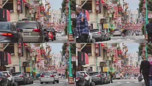 旧金山的唐人街高清在线视频素材下载