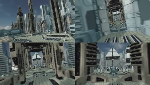 穿越未来科幻城市4K高清在线视频素材下载