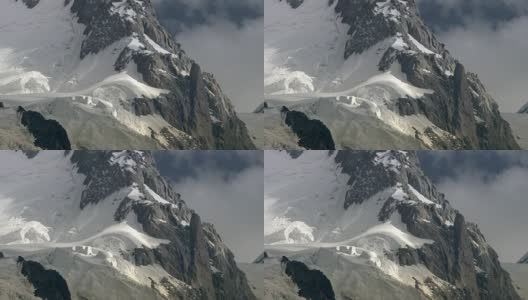 勃朗峰冰川特写。法国夏蒙尼高清在线视频素材下载