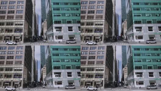 空荡荡的时代广场和纽约中城的街道高清在线视频素材下载