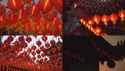 中国新年期间的灯笼高清在线视频素材下载