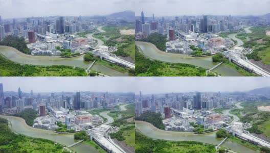 中国香港深圳罗湖的天际线高清在线视频素材下载