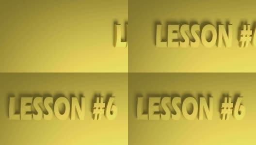第六课黄色的黄色背景从右到左- 3D渲染视频剪辑高清在线视频素材下载