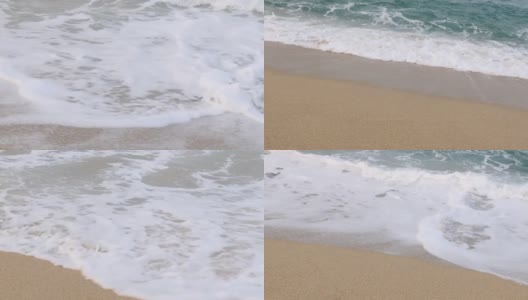 水波在海滩上高清在线视频素材下载