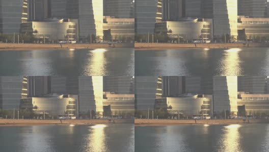 日出时海边的青岛市景高清在线视频素材下载