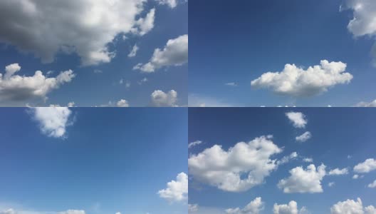 蓝天上的白云在烈日下消失了。积云在明亮的蓝天下形成。延时运动云蓝天背景。高清在线视频素材下载