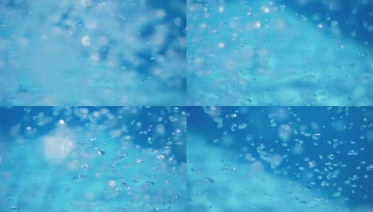 气泡在上升。水下拍摄。缓慢的运动。高清在线视频素材下载