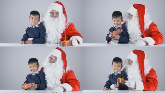 圣诞老人给孩子送礼物50帧高清在线视频素材下载