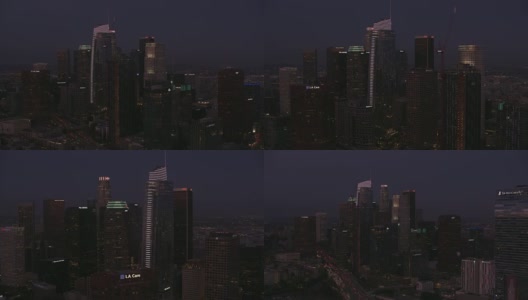 洛杉矶，黄昏时洛杉矶的航拍。高清在线视频素材下载