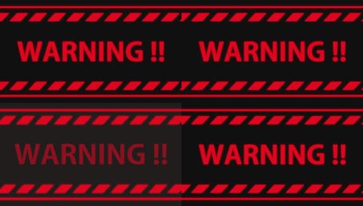无缝警告红色警告字黑屏。高清在线视频素材下载