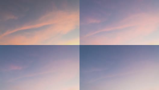 4K时间间隔:日落中的Cloudscape。高清在线视频素材下载