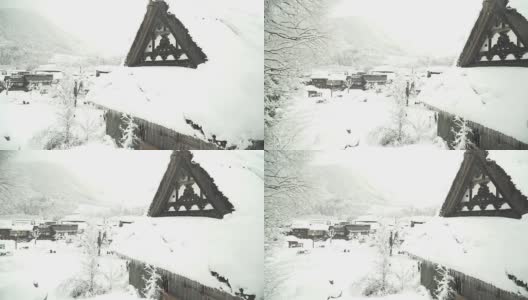 淘金:白雪下的白川村高清在线视频素材下载