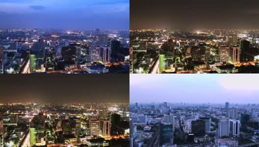 时间流逝，曼谷从早到晚的建筑城市高清在线视频素材下载