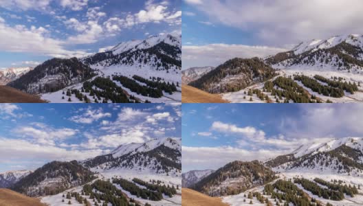 Kumbel Mountains Clouds Time Lapse 4k高清在线视频素材下载