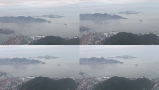 从飞机窗口俯瞰香港高清在线视频素材下载
