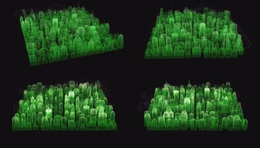 未来全息数字矩阵城市HUD高清在线视频素材下载