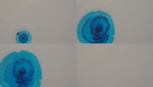 在白色背景上滴入染料，超级慢动作1000 FPS高清在线视频素材下载