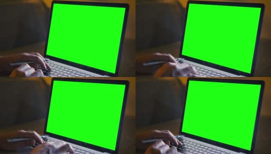 4K:在绿屏笔记本电脑上使用高清在线视频素材下载