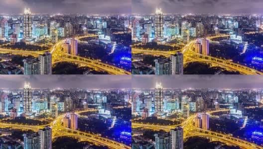 上海路口的交通状况。间隔拍摄4 k高清在线视频素材下载