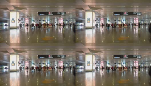 杭州市火车站大厅步行pov全景，延时4k中国高清在线视频素材下载