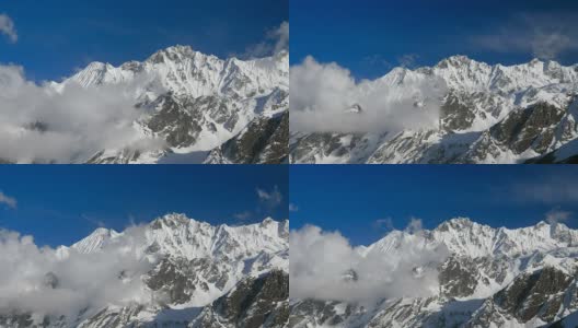 雪山的时间。尼泊尔喜马拉雅山脉高清在线视频素材下载