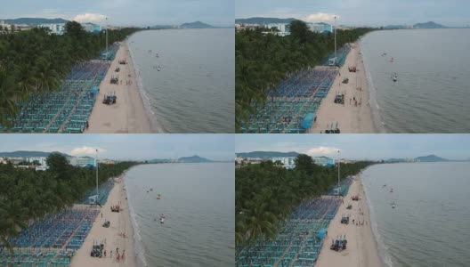 泰国春武里邦盛海滩鸟瞰图高清在线视频素材下载