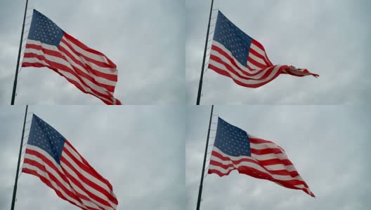 美国国旗迎风飘扬4k高清在线视频素材下载