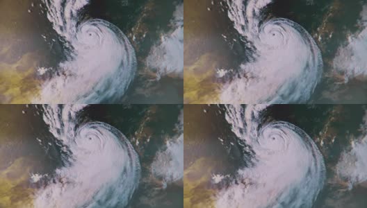 一场巨大的飓风在海洋中翻腾高清在线视频素材下载