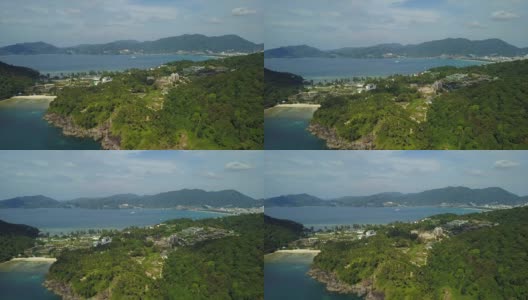 晴天时间普吉岛海岸线航拍4k泰国全景图高清在线视频素材下载