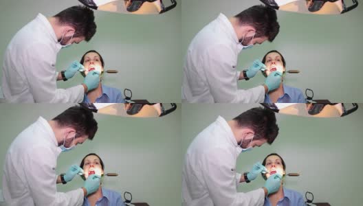 年轻女子牙科检查高清在线视频素材下载