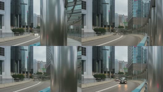 4K延时(4096x2160):香港市区高速公路交通延时。4K交通高清在线视频素材下载