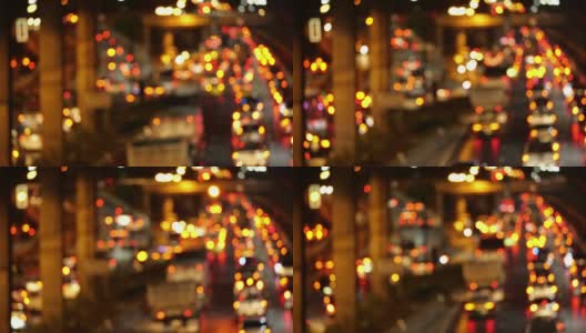 夜间城市的交通散乱。高清在线视频素材下载