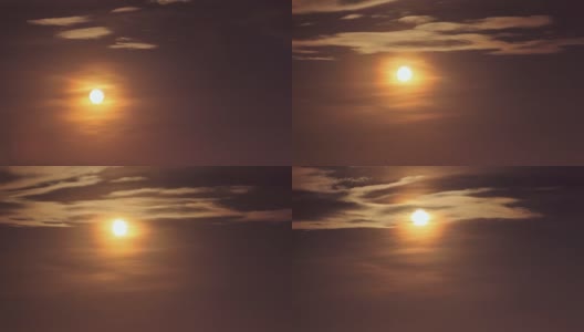 月亮穿过云层，光和影是不可预测的高清在线视频素材下载