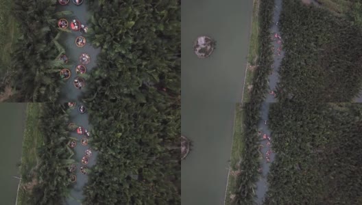 无人机在Cam Thanh水椰村上空拍摄高清在线视频素材下载