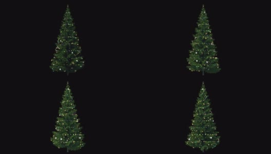 在阿尔法旋转的圣诞树高清在线视频素材下载