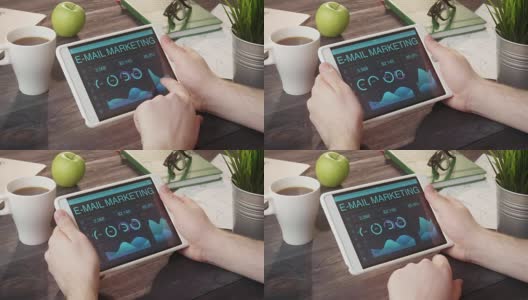 使用写字板查看电子邮件的营销信息高清在线视频素材下载
