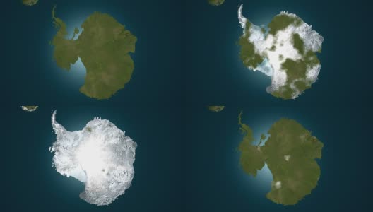 全球变冷-绿色南极洲冻结，4K动画。高清在线视频素材下载