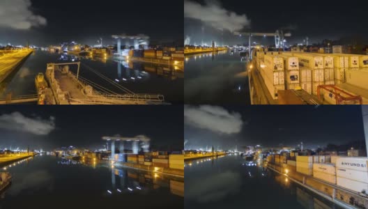 对港口，港口，后勤的延时拍摄高清在线视频素材下载