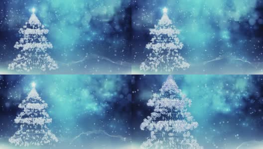 雪花圣诞树(蓝色)-环高清在线视频素材下载