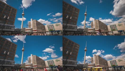 高清延时:亚历山大广场-柏林，德国高清在线视频素材下载