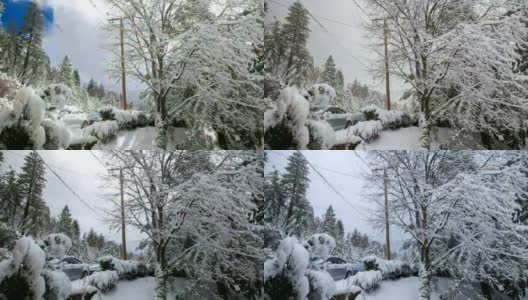 当下雪时，云的时间流逝高清在线视频素材下载