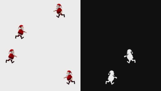 圣诞老人跑过屏幕-分屏高清在线视频素材下载