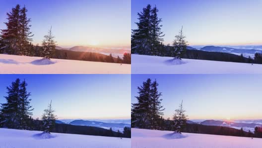 山的冬景高清在线视频素材下载