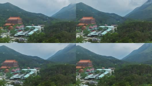 位于大屿山昂坪村宝莲寺的大佛殿高清在线视频素材下载