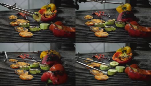 用炭火烤蔬菜高清在线视频素材下载