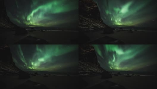 时间推移跟踪拍摄的北极光-北极光高清在线视频素材下载