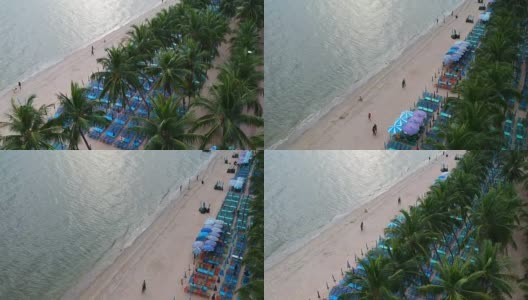 泰国春武里邦盛海滩鸟瞰图高清在线视频素材下载