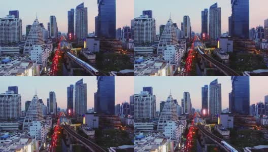 曼谷架空列车高清在线视频素材下载